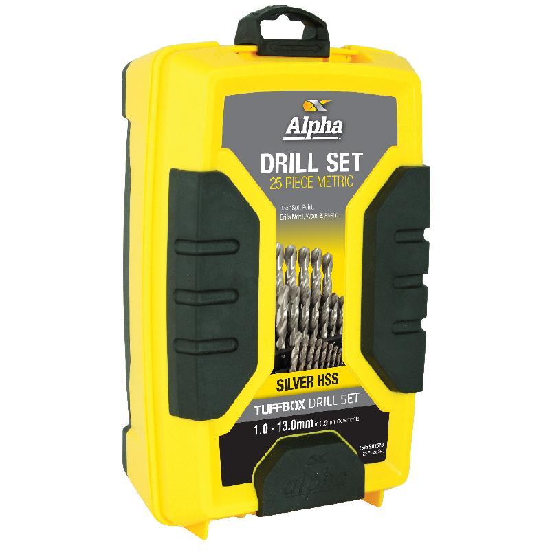 ALPHA 19PC SILVER SERIES METRIC DRILL SET 1.0-10.0MM - PB